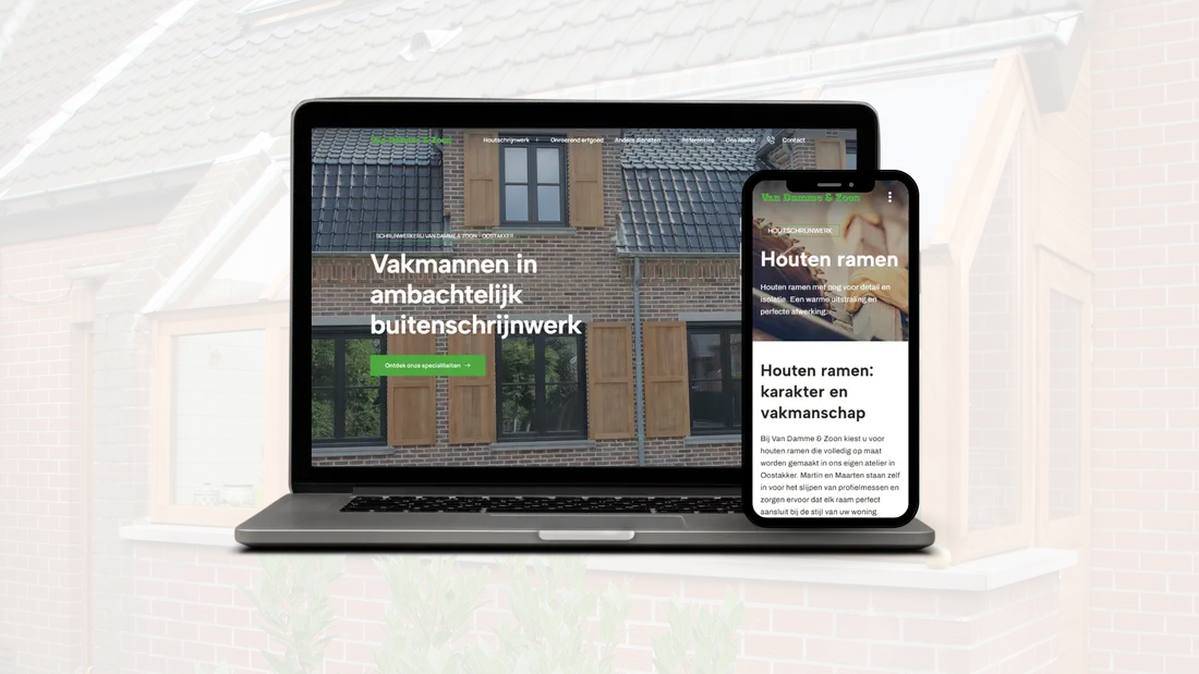 screenshot website van damme & zoon